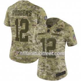 Nainen Green Bay Packers NFL Pelipaita Aaron Rodgers 12 Nike Salute to Service 